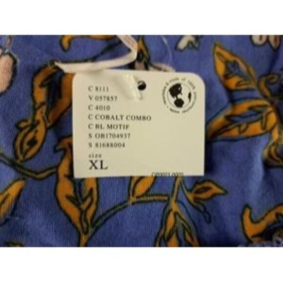 Free People Womens Boho Floral Smocked Top With Ruffled Straps - Size XL - Picture 6 of 6